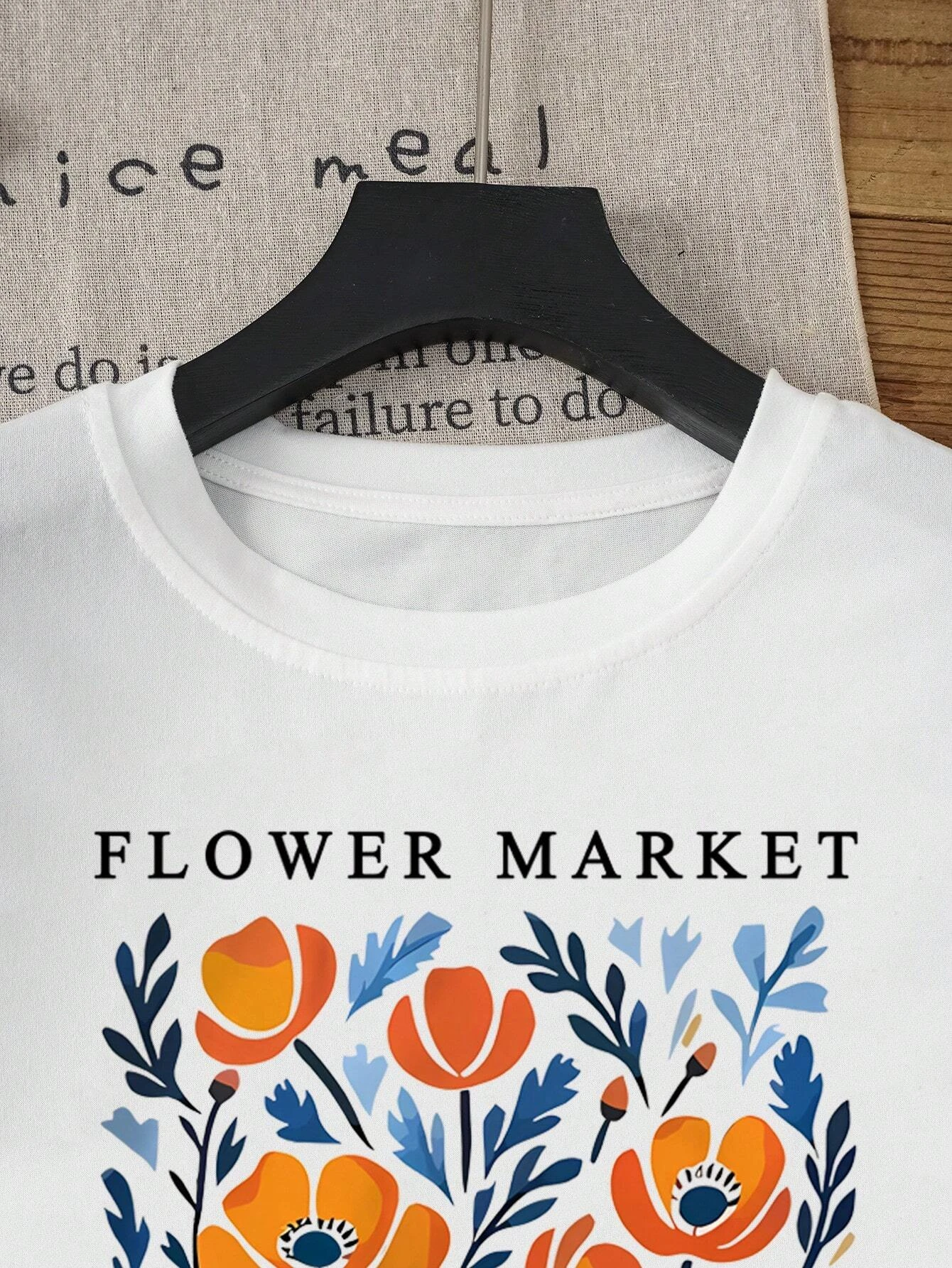 Yellow Flowers Market California Print T-Shirt Woman Soft Cotton Tee Top O-Neck Casual T Shirt Crewneck Sports Short Sleeve - Image 3