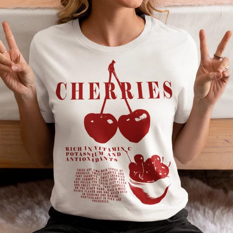 Vintage Fleetwood Print T-shirt Casual Crew Neck Short Sleeve Summer Women Clothing Fashion Sleeves T-Shirts White Student Tee - Image 2