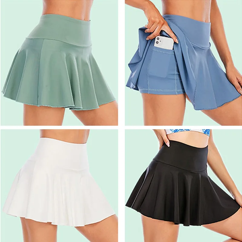 Cloud Hide Fitness Tennis Skirts Badminton Golf S-XXXL Skirt High Waist Shorts Women Athletic Running Sport Girls Pleated Skorts - Image 2